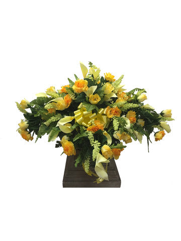 Yellow Rose and Calla Lily Saddle
