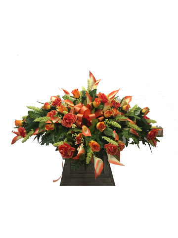 Orange Rose and Calla Lily Saddle