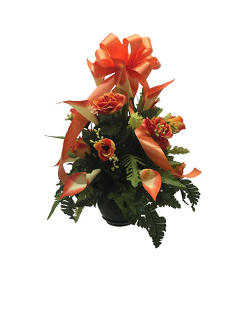 Orange Rose and Calla Lily Small Basket