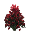 Premium Brick Red Rose Basket