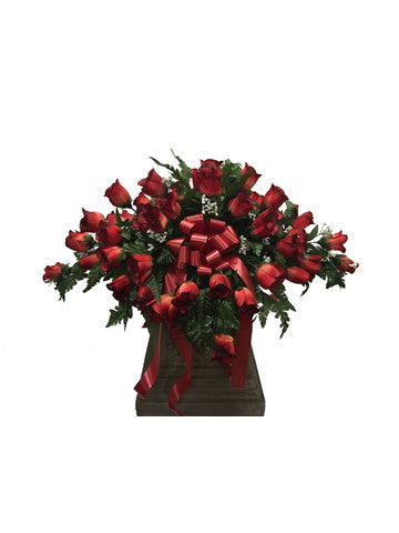 Premium Brick Red Rose Saddle