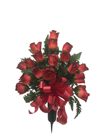 Premium Brick Red Rose Vase