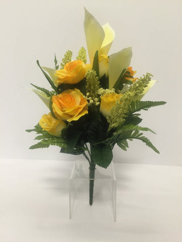 Yellow Rose and Calla Lily Mixed Bush